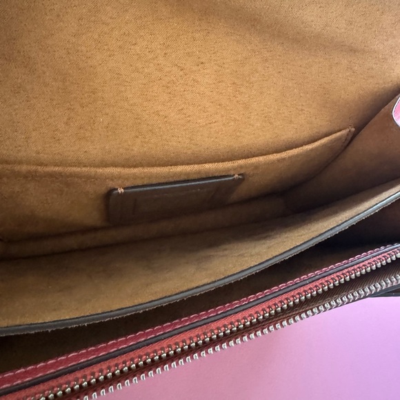 NWT COACH 91019 KLARE CROSSBODY IN SIGNATURE CANVAS $398 Khaki/Tangerine - Picture 9 of 13